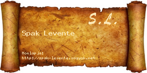 Spak Levente névjegykártya